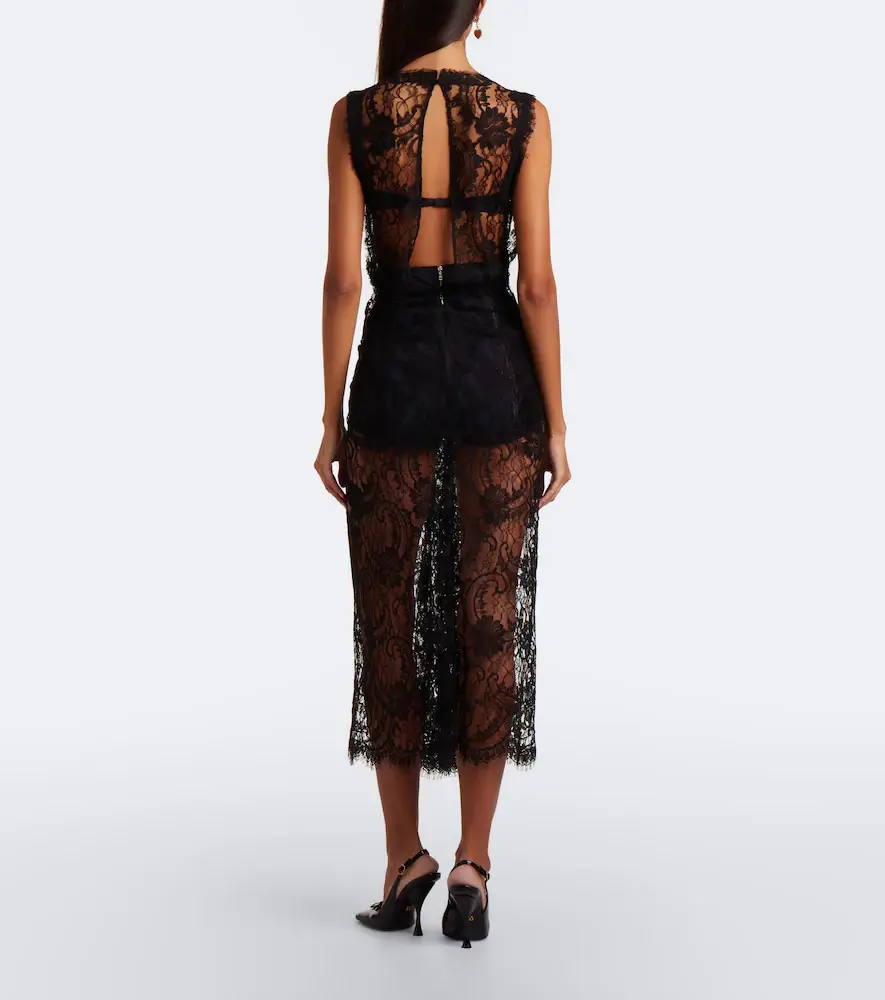 Dolce & Gabbana Gathered cotton-blend lace midi dress | Thumbnail 7 Dolce & Gabbana Gathered cotton-blend lace midi dress | Thumbnail 7