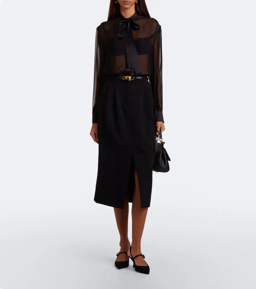 Dolce & Gabbana Virgin wool crêpe pencil skirt | Thumbnail 2