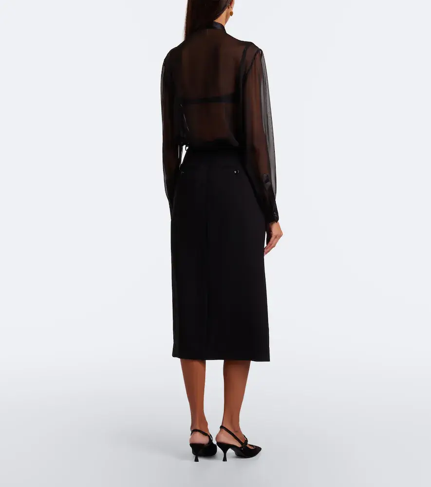 Dolce & Gabbana Virgin wool crêpe pencil skirt | Thumbnail 3