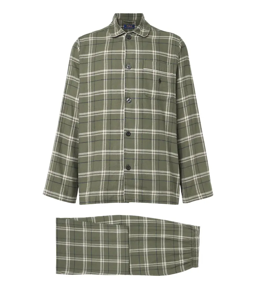 Checked cotton flannel pajamas