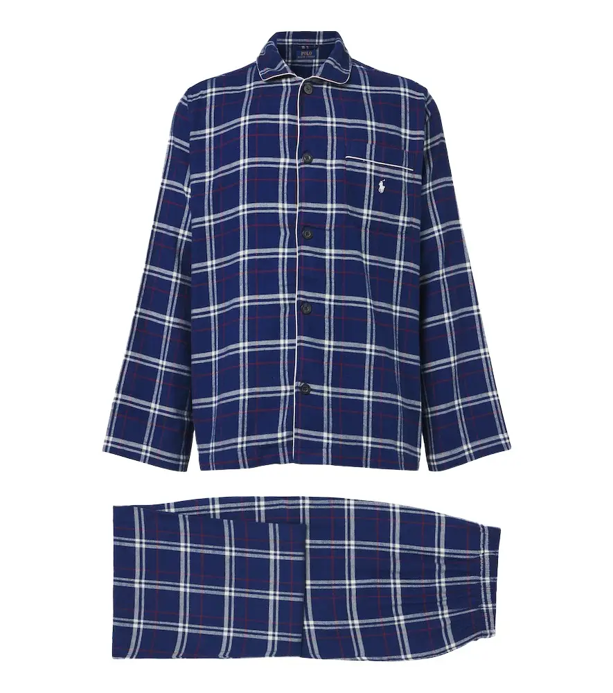 Checked cotton flannel pajamas