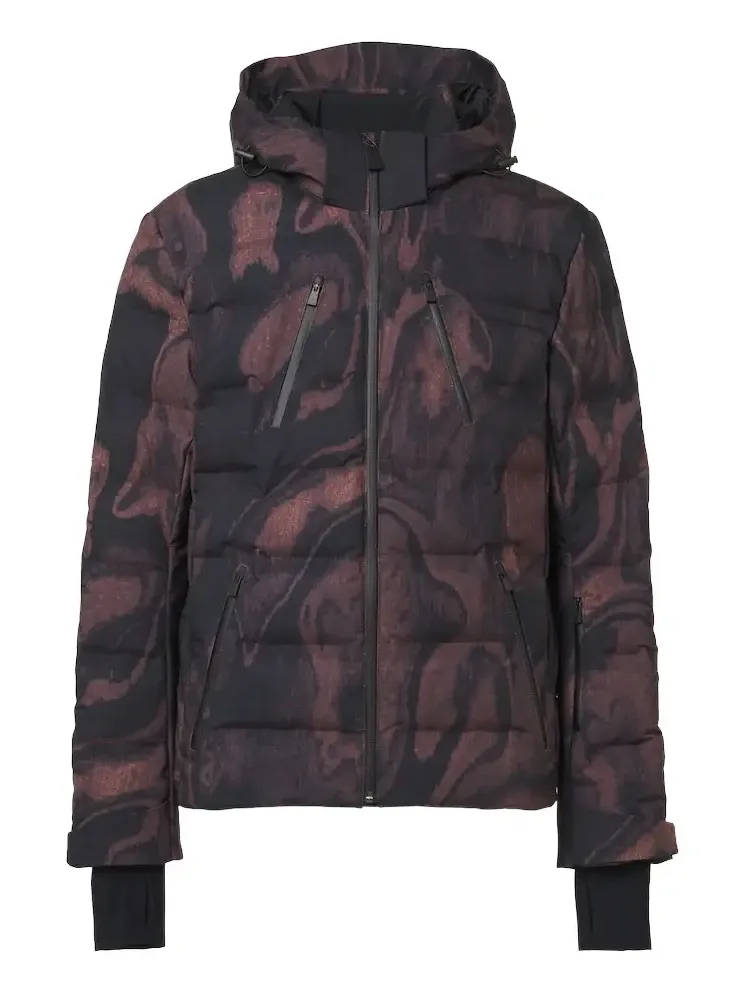 Aztech Mountain Nuke printed hooded down ski jacket