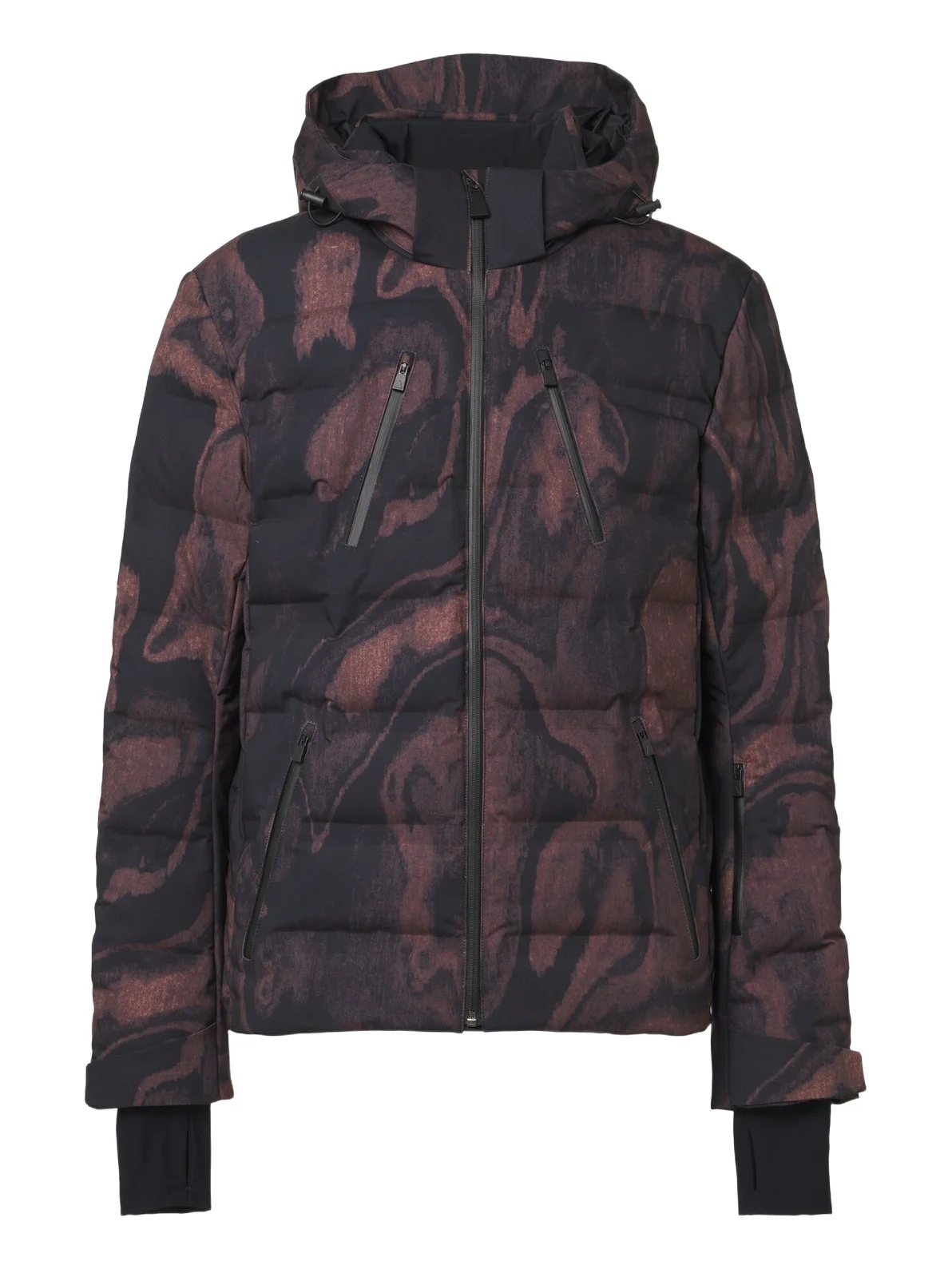 Aztech Mountain Nuke printed hooded down ski jacket