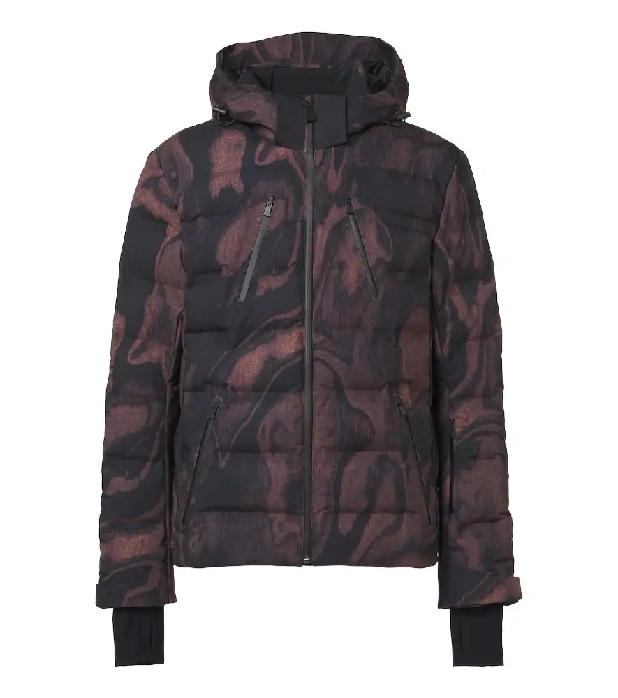 Aztech Mountain Nuke printed hooded down ski jacket