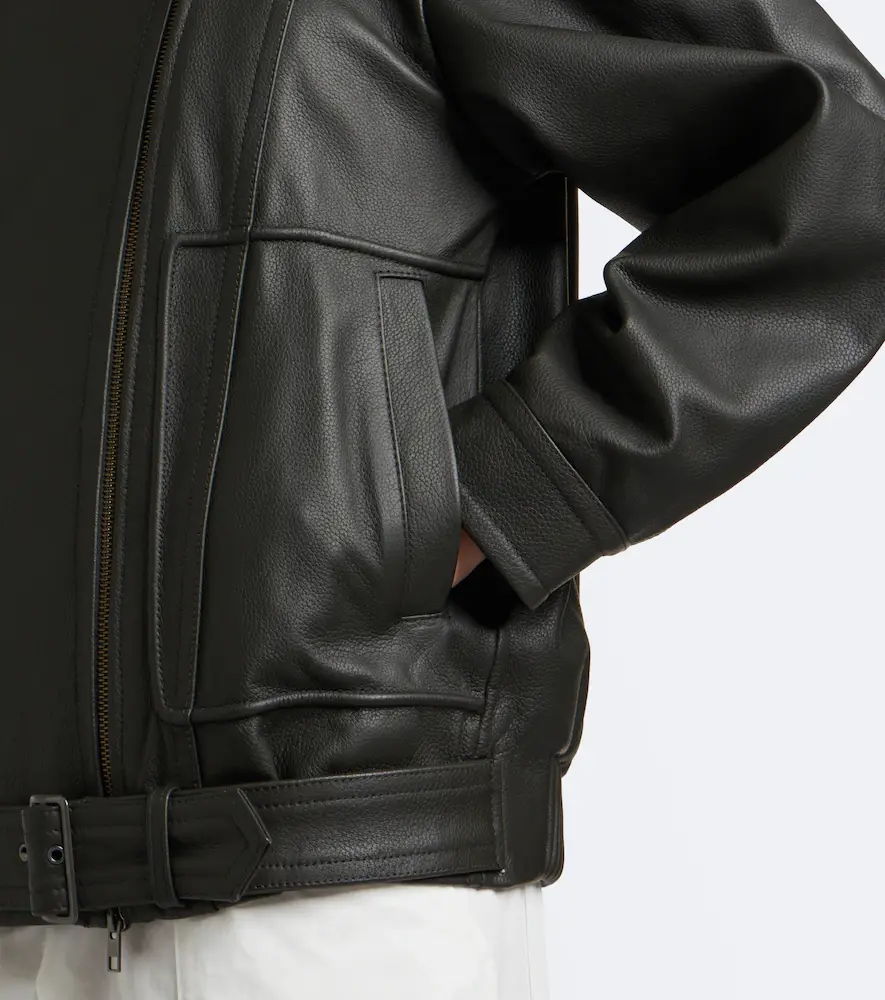 Vince Oversized leather biker jacket | Thumbnail 4 Vince Oversized leather biker jacket | Thumbnail 4