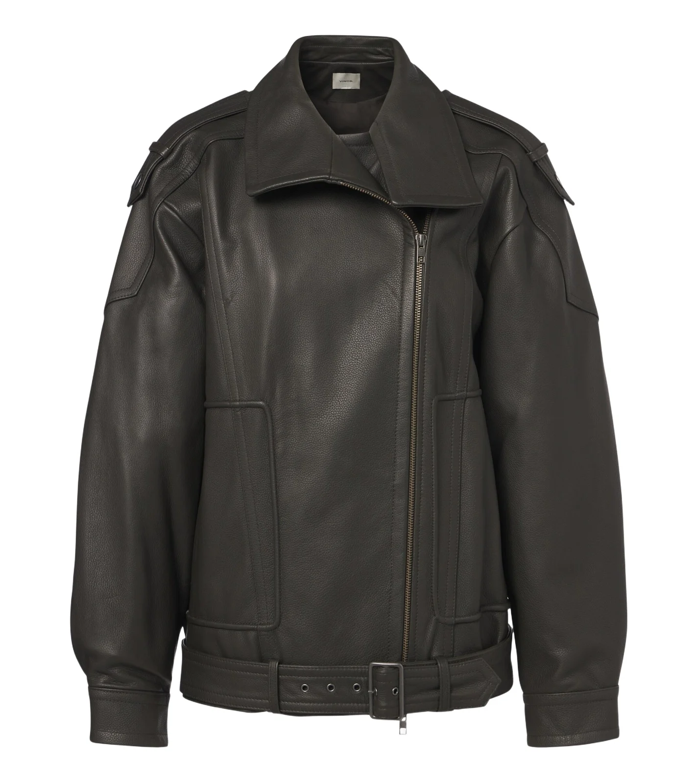 Vince Oversized leather biker jacket