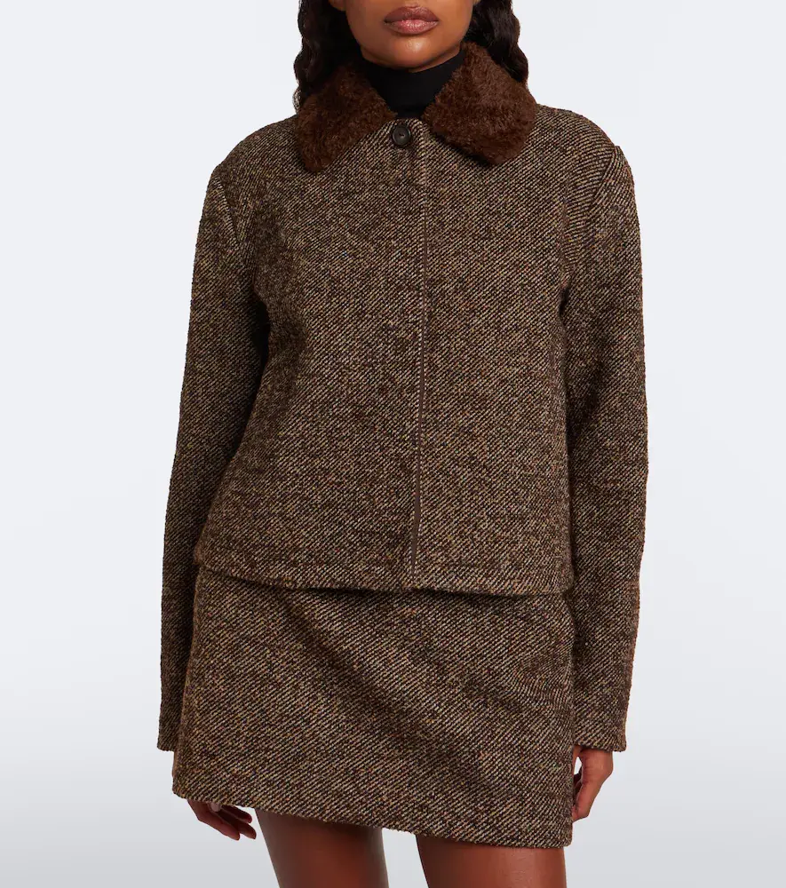 Vince Teddy-trimmed tweed jacket | Thumbnail 3 Vince Teddy-trimmed tweed jacket | Thumbnail 3