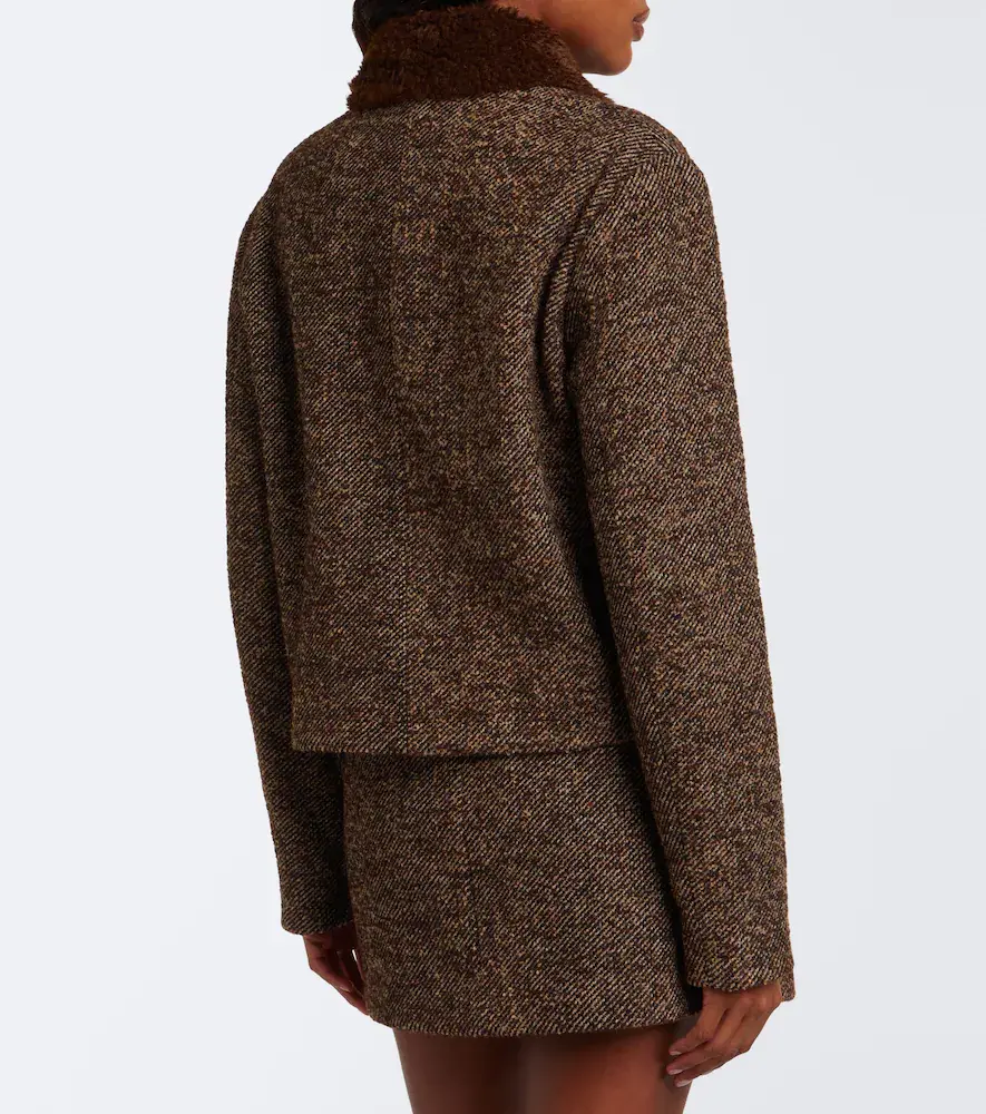 Vince Teddy-trimmed tweed jacket | Thumbnail 4 Vince Teddy-trimmed tweed jacket | Thumbnail 4