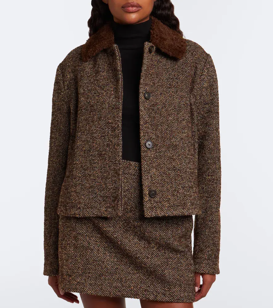Vince Teddy-trimmed tweed jacket | Thumbnail 6 Vince Teddy-trimmed tweed jacket | Thumbnail 6