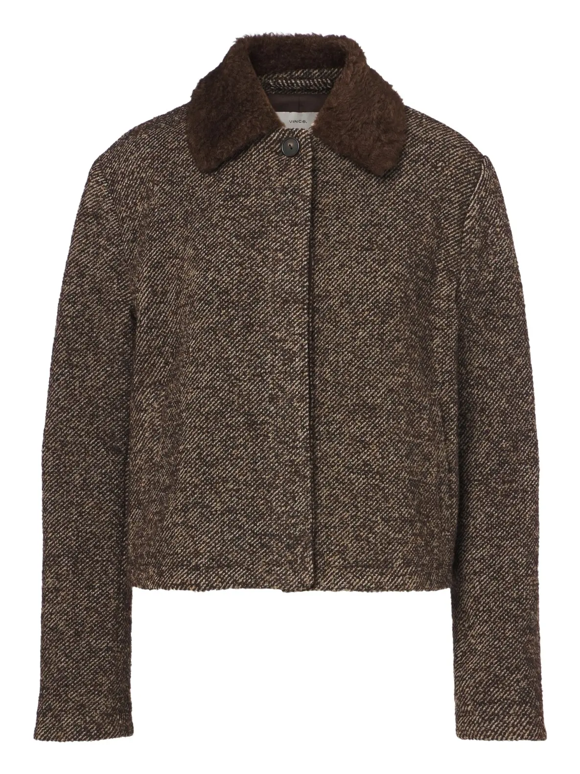 Vince Teddy-trimmed tweed jacket