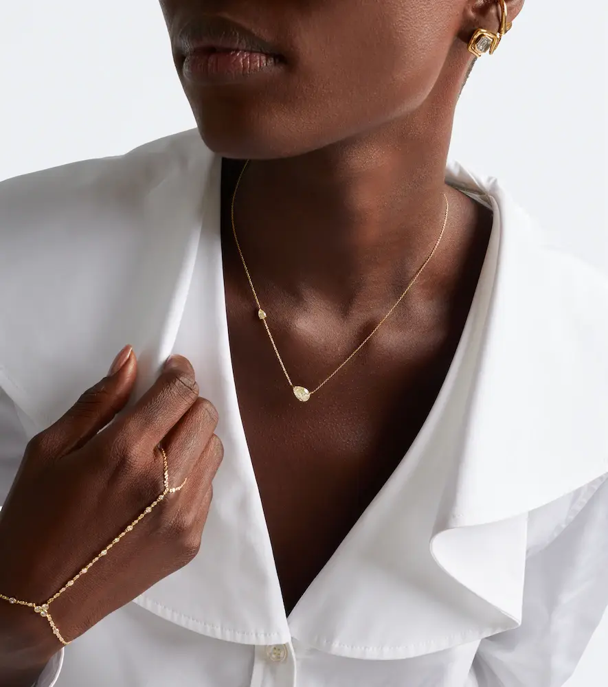 SHAY JEWELRY Petite East West Fancy 18kt gold pendant necklace with diamonds | Thumbnail 3