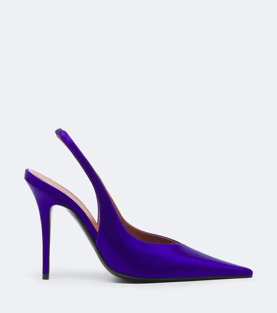 Amina Muaddi Anok satin slingback pumps | Thumbnail 2 Amina Muaddi Anok satin slingback pumps | Thumbnail 2