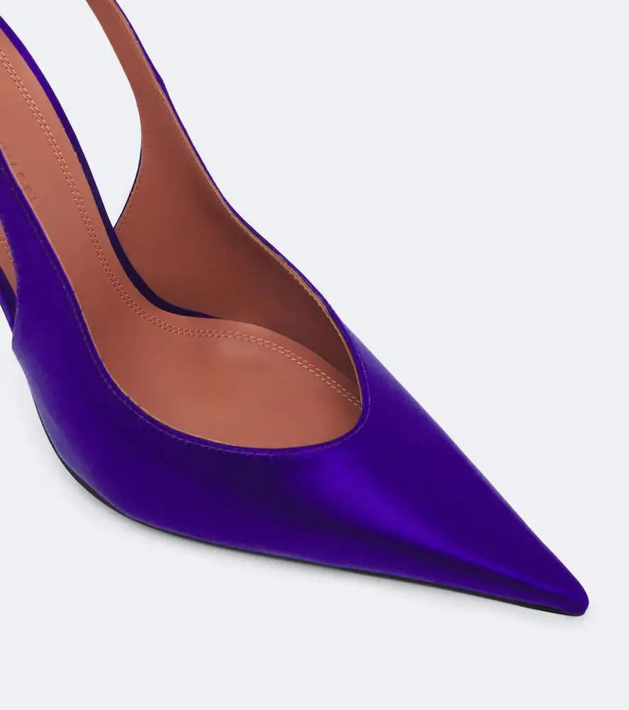 Amina Muaddi Anok satin slingback pumps | Thumbnail 3 Amina Muaddi Anok satin slingback pumps | Thumbnail 3
