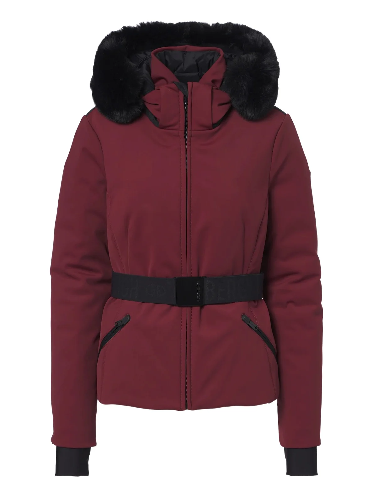 Hida belted hooded ski jacket