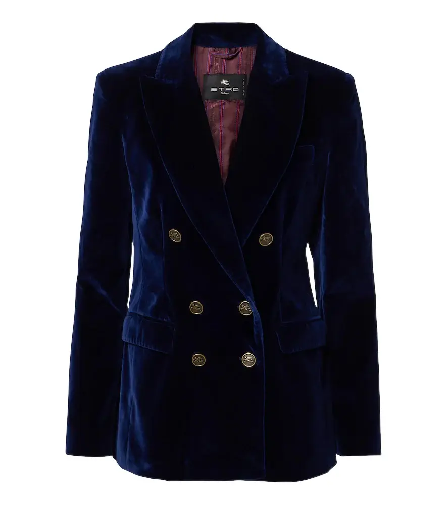 Double-breasted cotton velvet blazer Double-breasted cotton velvet blazer