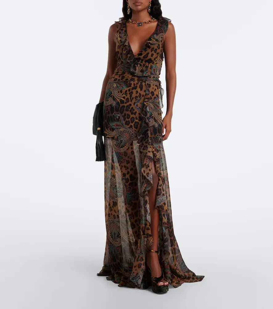 Etro Printed ruffled seersucker gown | Thumbnail 2 Etro Printed ruffled seersucker gown | Thumbnail 2