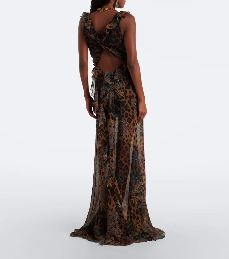 Etro Printed ruffled seersucker gown | Thumbnail 4 Etro Printed ruffled seersucker gown | Thumbnail 4
