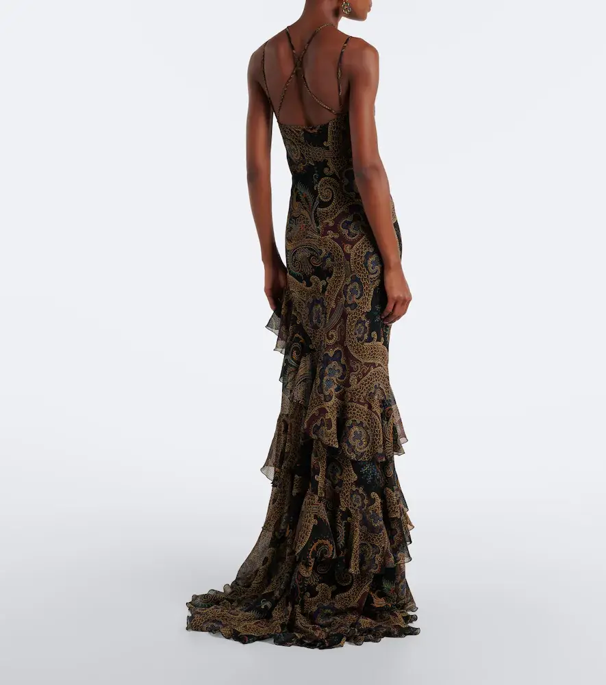 Etro Paisley ruffled seersucker gown | Thumbnail 3