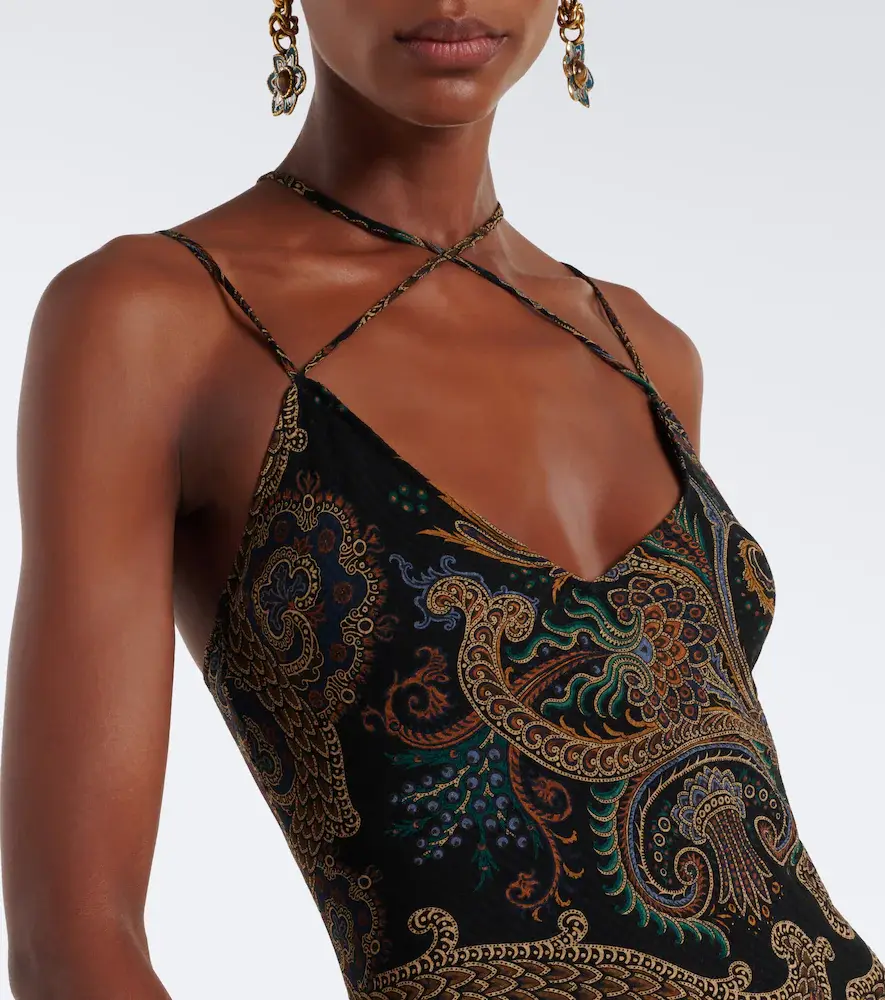 Etro Paisley ruffled seersucker gown | Thumbnail 4