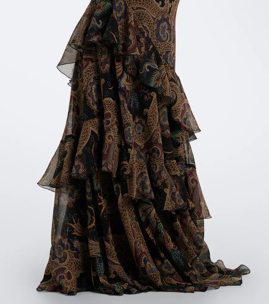 Etro Paisley ruffled seersucker gown | Thumbnail 6
