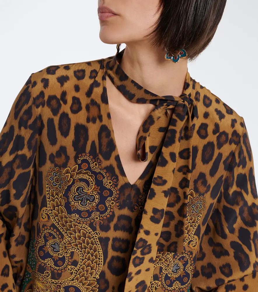Etro Leopard-print tie-neck silk maxi dress | Thumbnail 5 Etro Leopard-print tie-neck silk maxi dress | Thumbnail 5