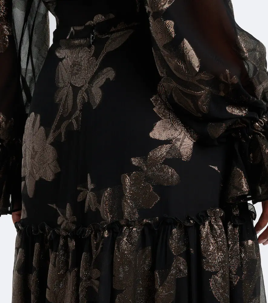 Etro Tiered silk-blend fil coupé maxi skirt | Thumbnail 3