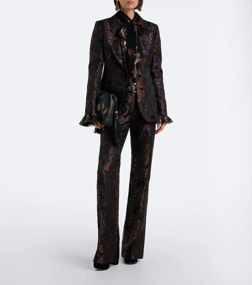 Etro Paisley jacquard cotton flared pants | Thumbnail 2 Etro Paisley jacquard cotton flared pants | Thumbnail 2