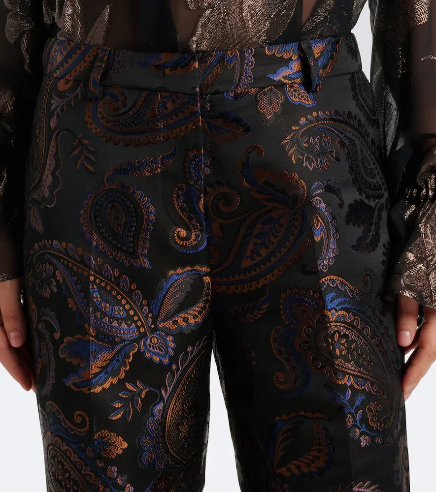 Etro Paisley jacquard cotton flared pants | Thumbnail 3 Etro Paisley jacquard cotton flared pants | Thumbnail 3