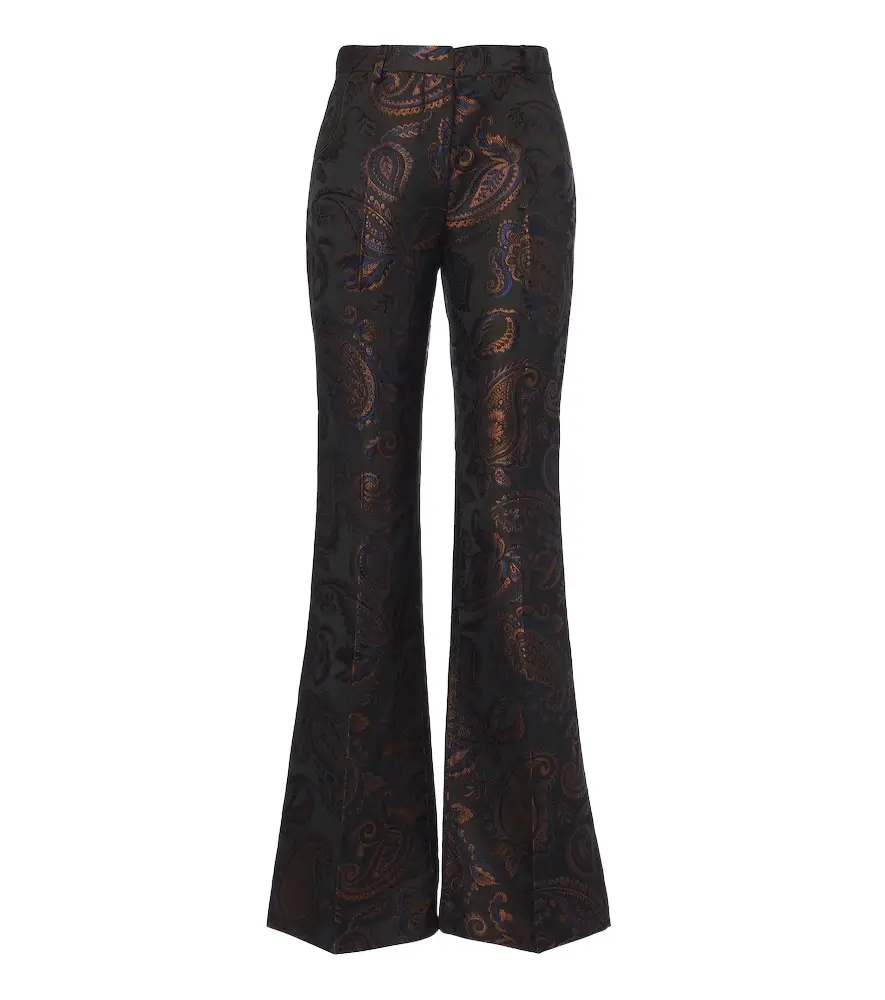 Paisley jacquard cotton flared pants Paisley jacquard cotton flared pants