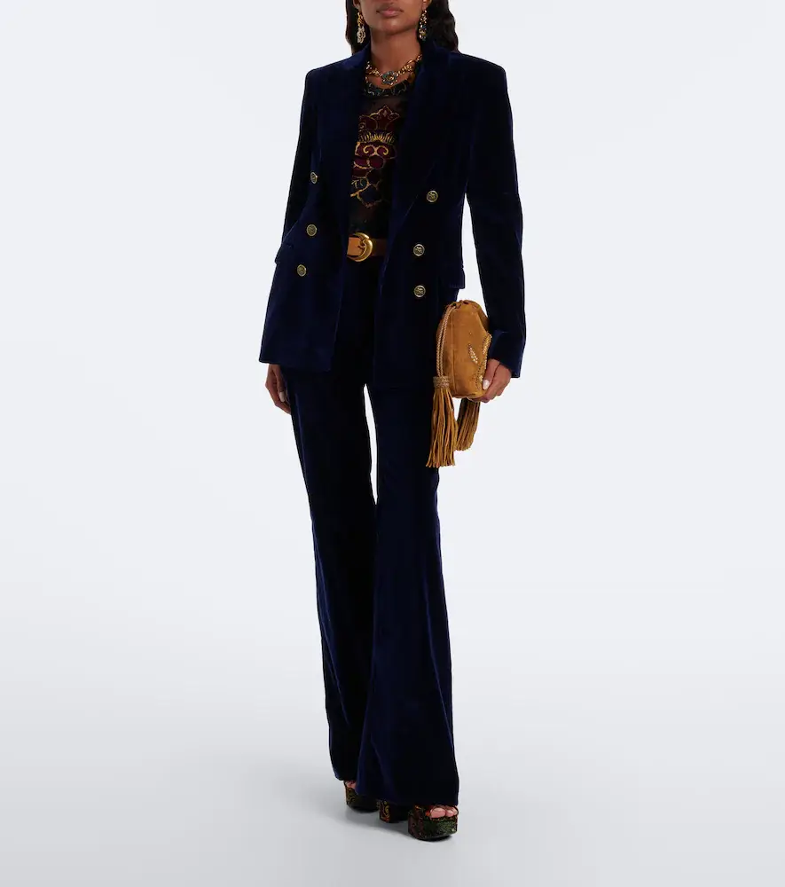 Etro Cotton velvet flared pants | Thumbnail 3 Etro Cotton velvet flared pants | Thumbnail 3