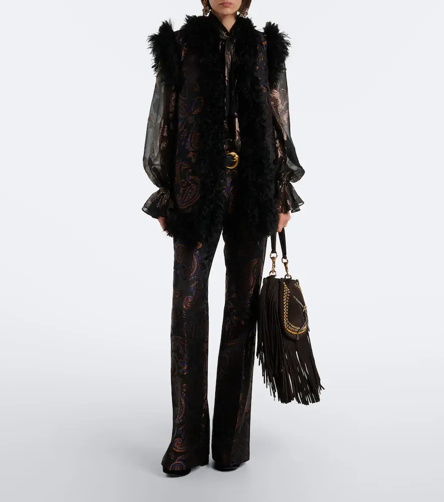 Etro Pony Medium studded suede shoulder bag | Thumbnail 4 Etro Pony Medium studded suede shoulder bag | Thumbnail 4