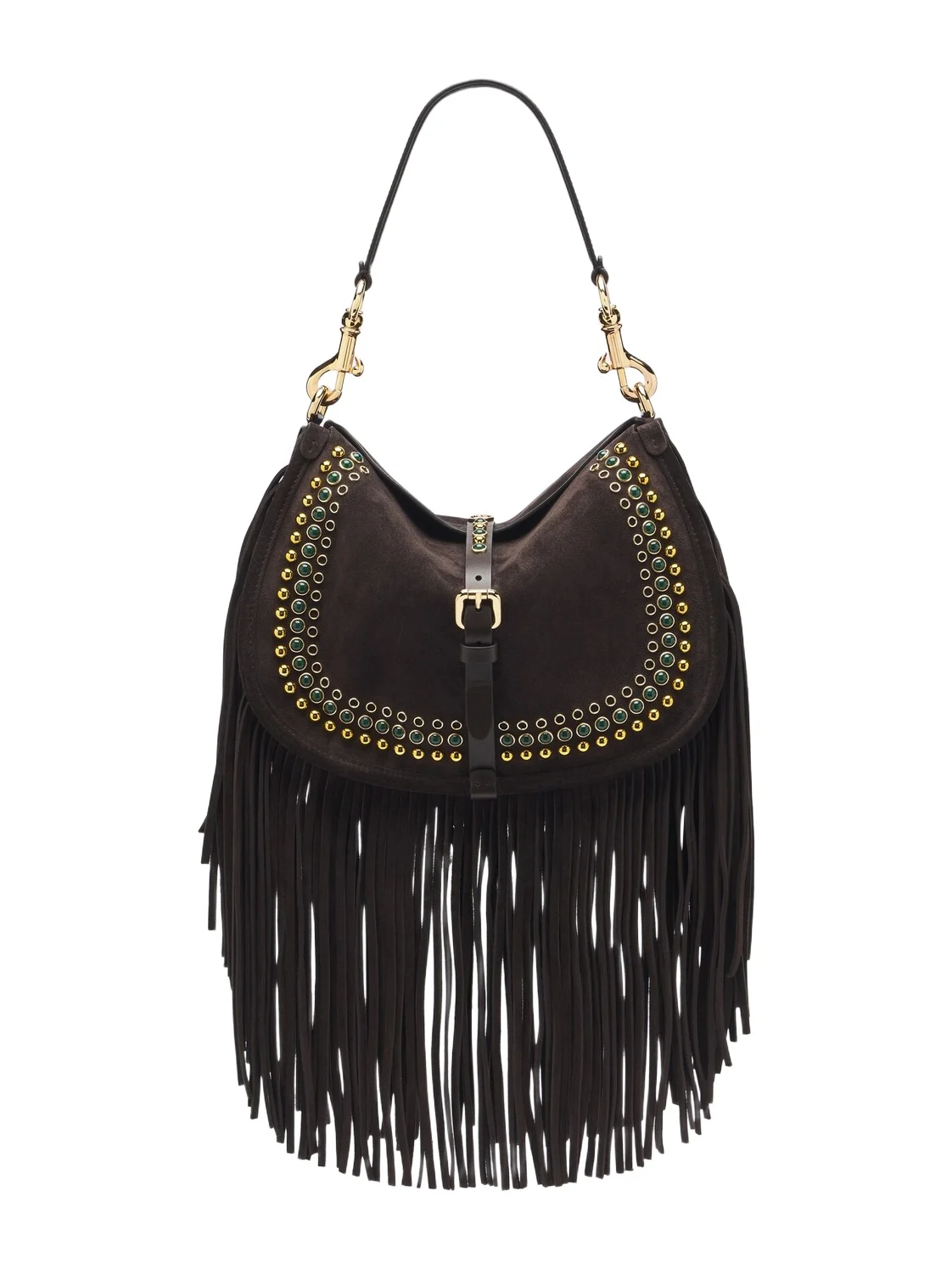 Pony Medium studded suede shoulder bag Pony Medium studded suede shoulder bag