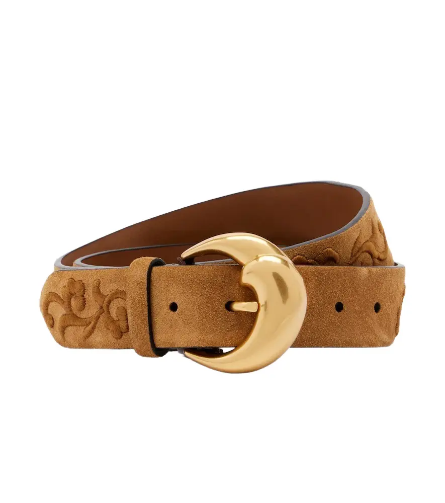 Embroidered suede belt Embroidered suede belt