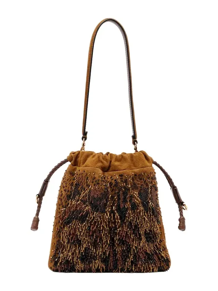 Kalispera Mini beaded fringed shoulder bag Kalispera Mini beaded fringed shoulder bag