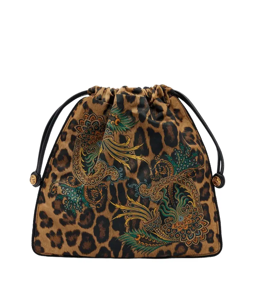Mini leopard-print pouch