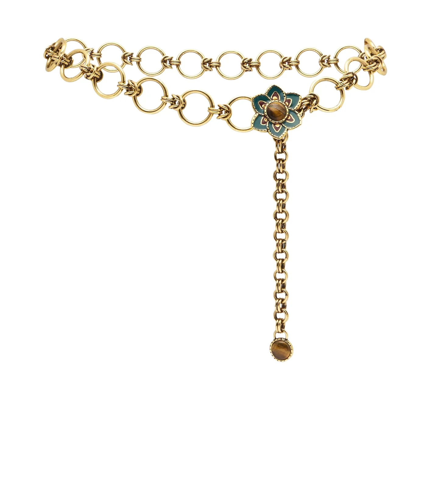 Embellished floral chain belt Embellished floral chain belt