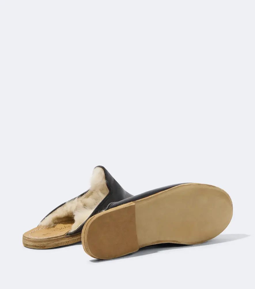 Sabah Shearling-lined leather mules | Thumbnail 2