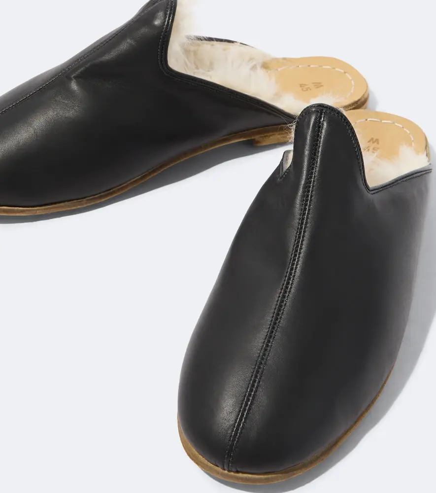 Sabah Shearling-lined leather mules | Thumbnail 3