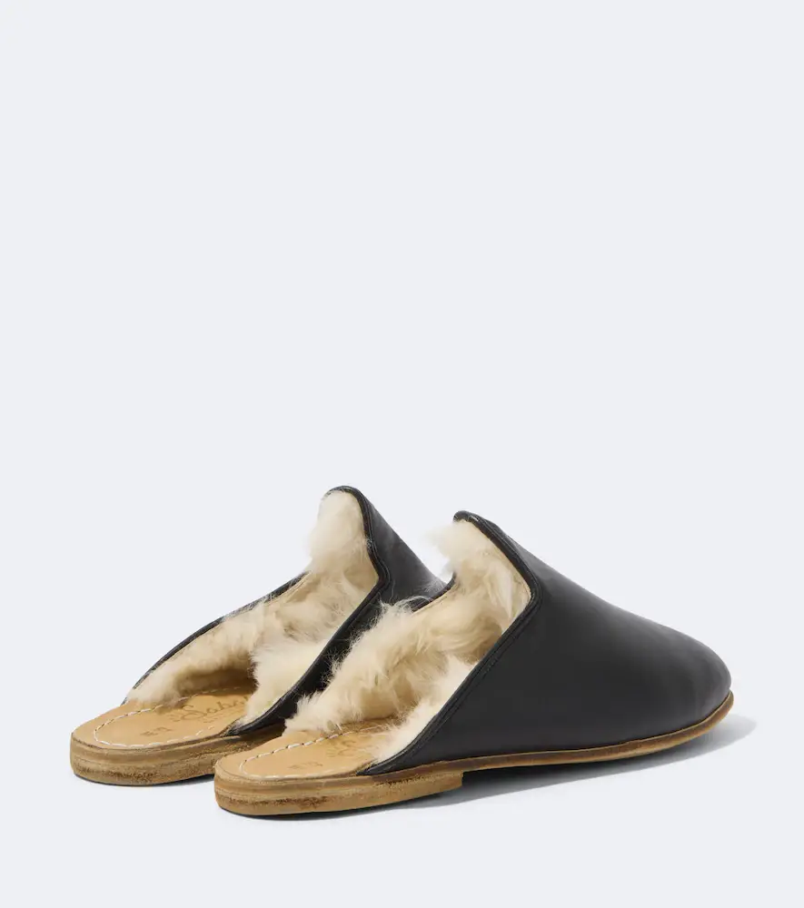 Sabah Shearling-lined leather mules | Thumbnail 4