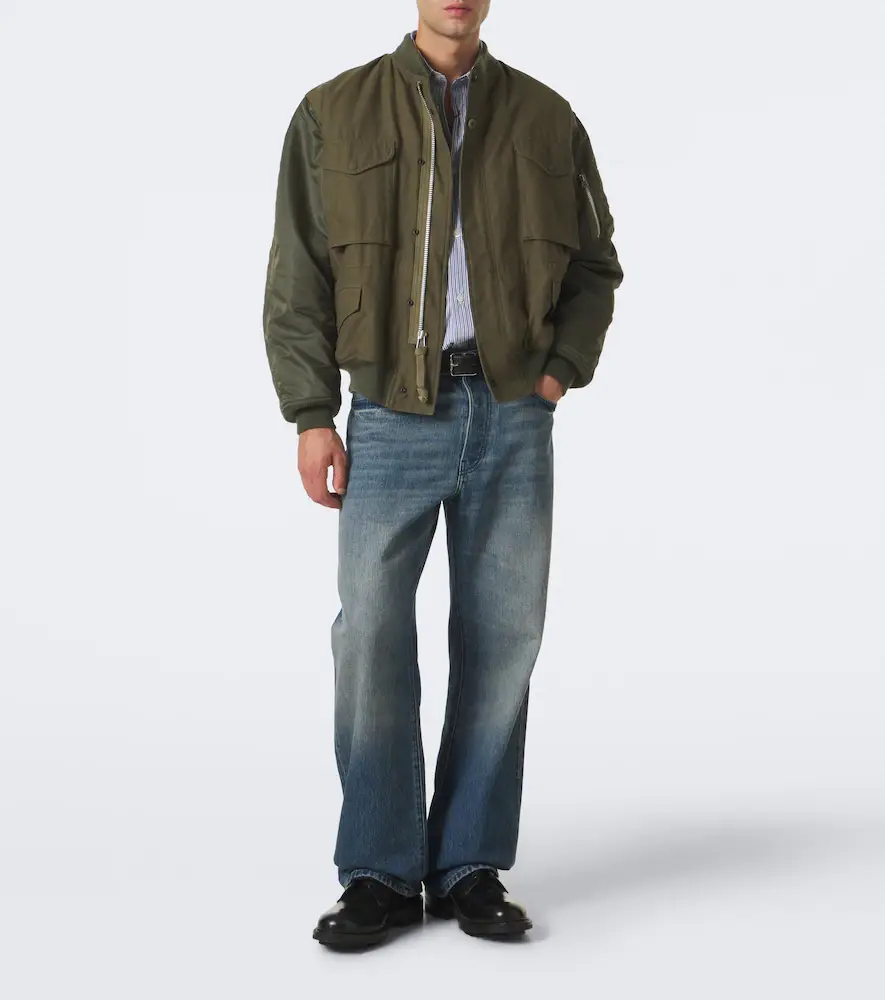 Junya Watanabe Paneled cotton and technical bomber jacket | Thumbnail 4 Junya Watanabe Paneled cotton and technical bomber jacket | Thumbnail 4