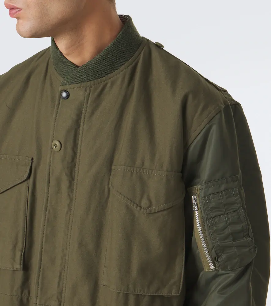 Junya Watanabe Paneled cotton and technical bomber jacket | Thumbnail 5 Junya Watanabe Paneled cotton and technical bomber jacket | Thumbnail 5