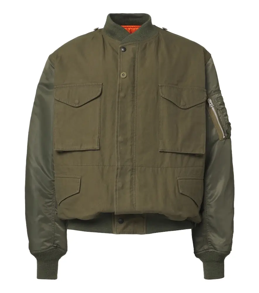 Junya Watanabe Paneled cotton and technical bomber jacket