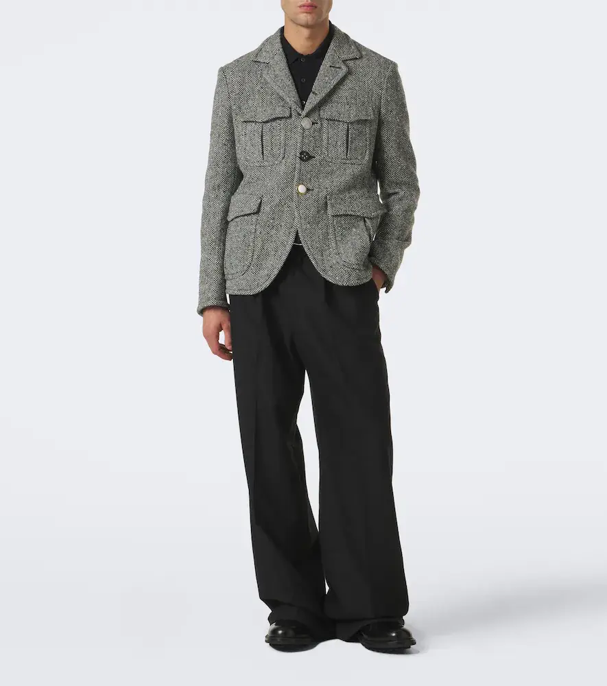 Junya Watanabe Herringbone wool-blend blazer | Thumbnail 4 Junya Watanabe Herringbone wool-blend blazer | Thumbnail 4