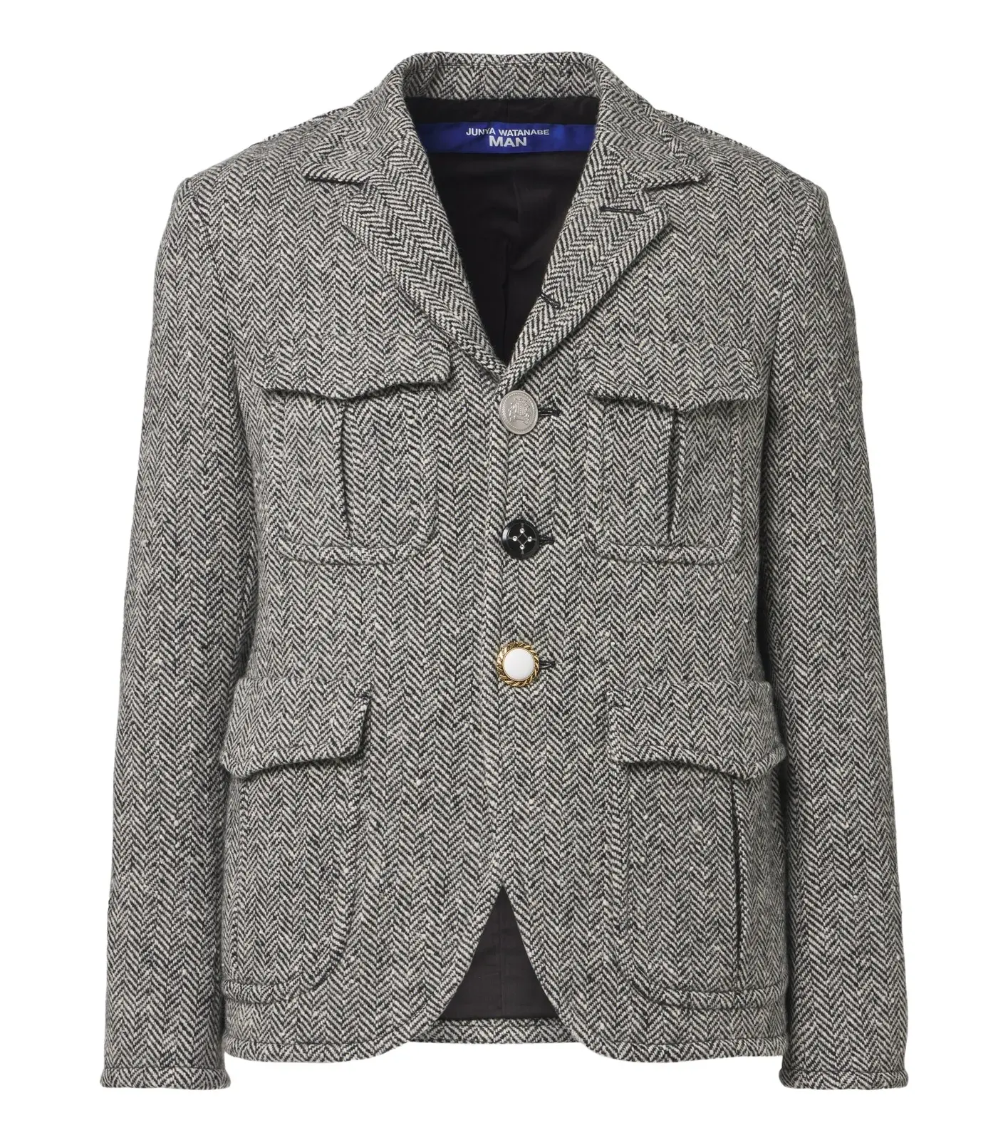 Herringbone wool-blend blazer