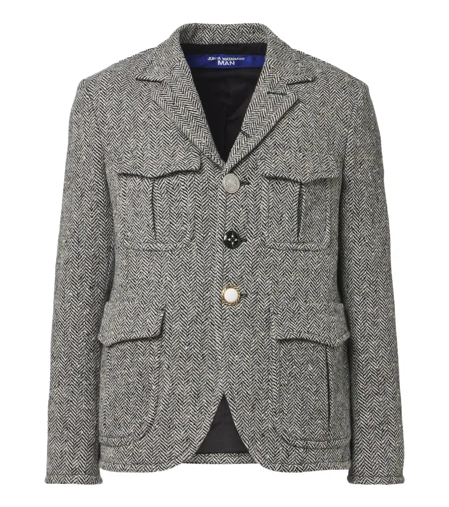 Junya Watanabe Herringbone wool-blend blazer