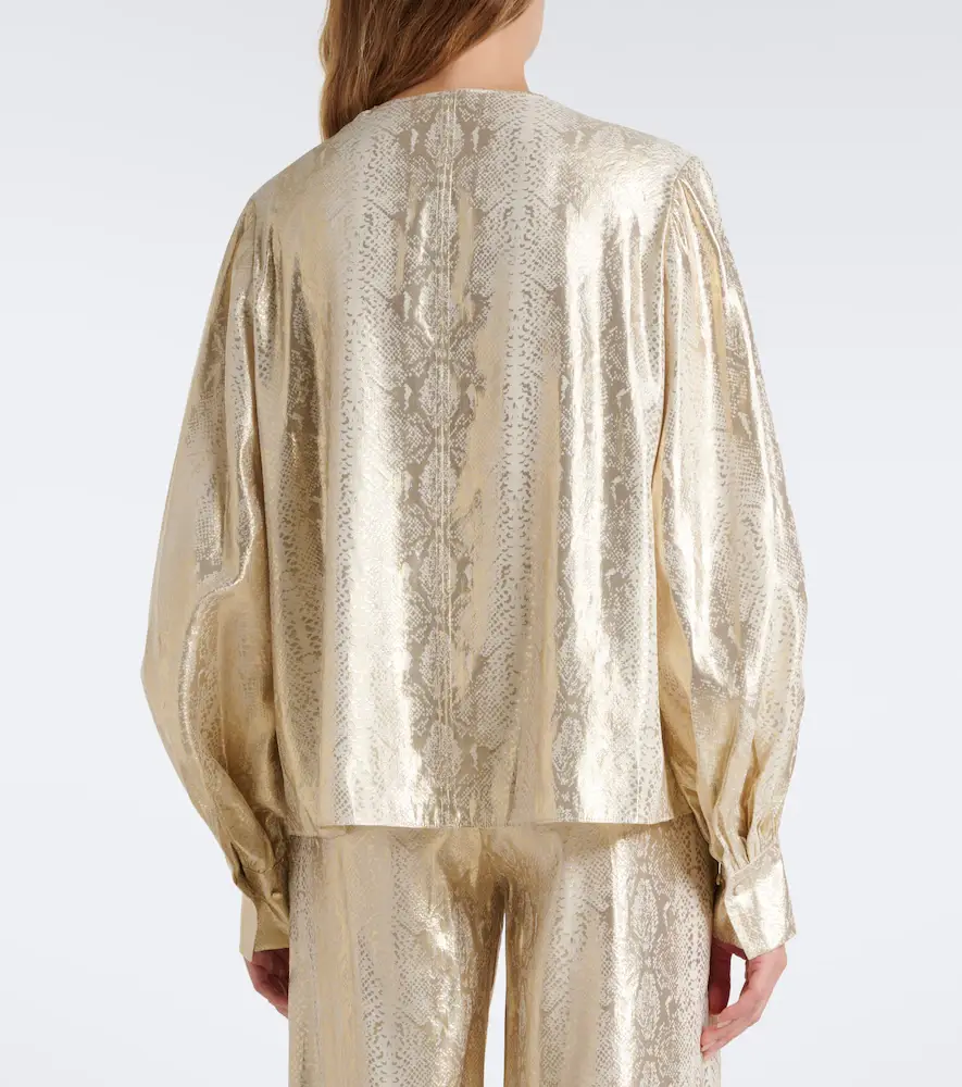 Joseph Valerie snake-print silk-blend lamé blouse | Thumbnail 4 Joseph Valerie snake-print silk-blend lamé blouse | Thumbnail 4