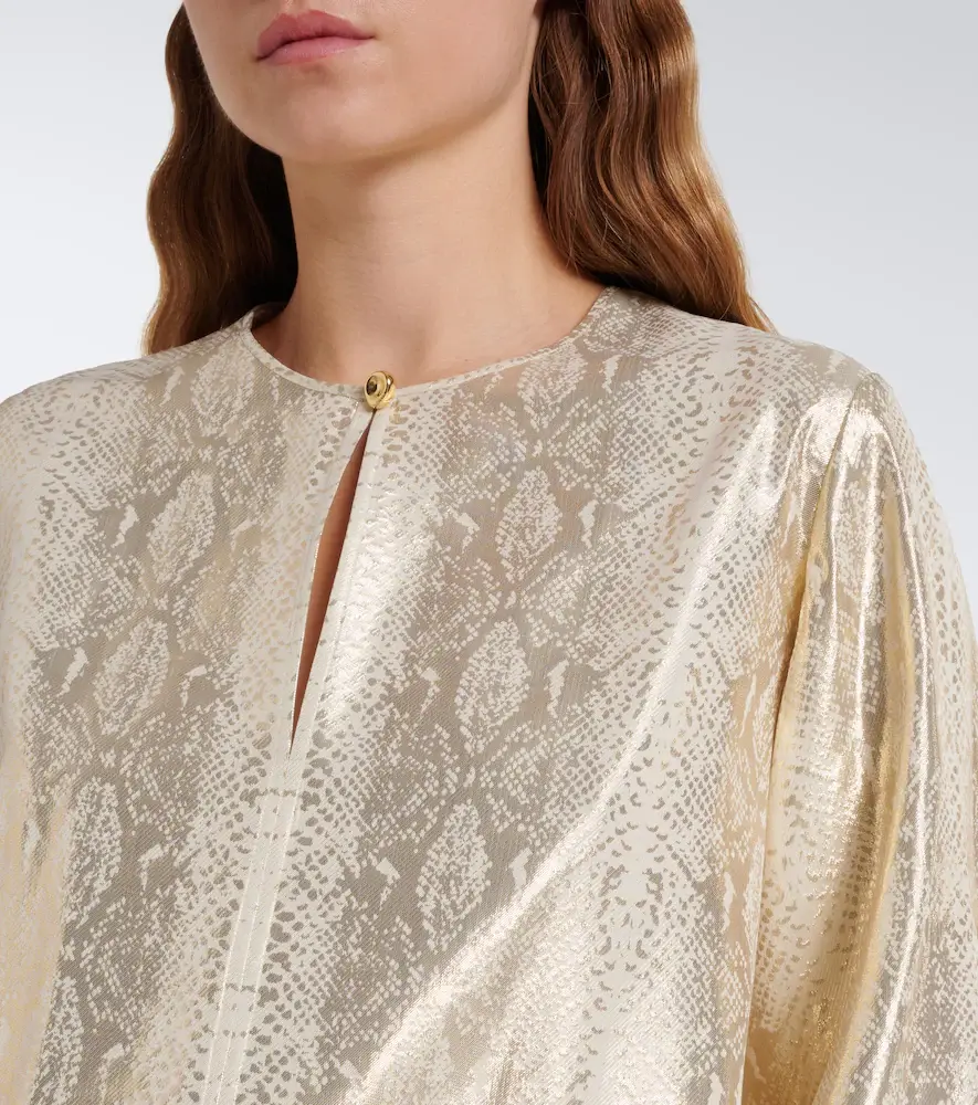 Joseph Valerie snake-print silk-blend lamé blouse | Thumbnail 6 Joseph Valerie snake-print silk-blend lamé blouse | Thumbnail 6