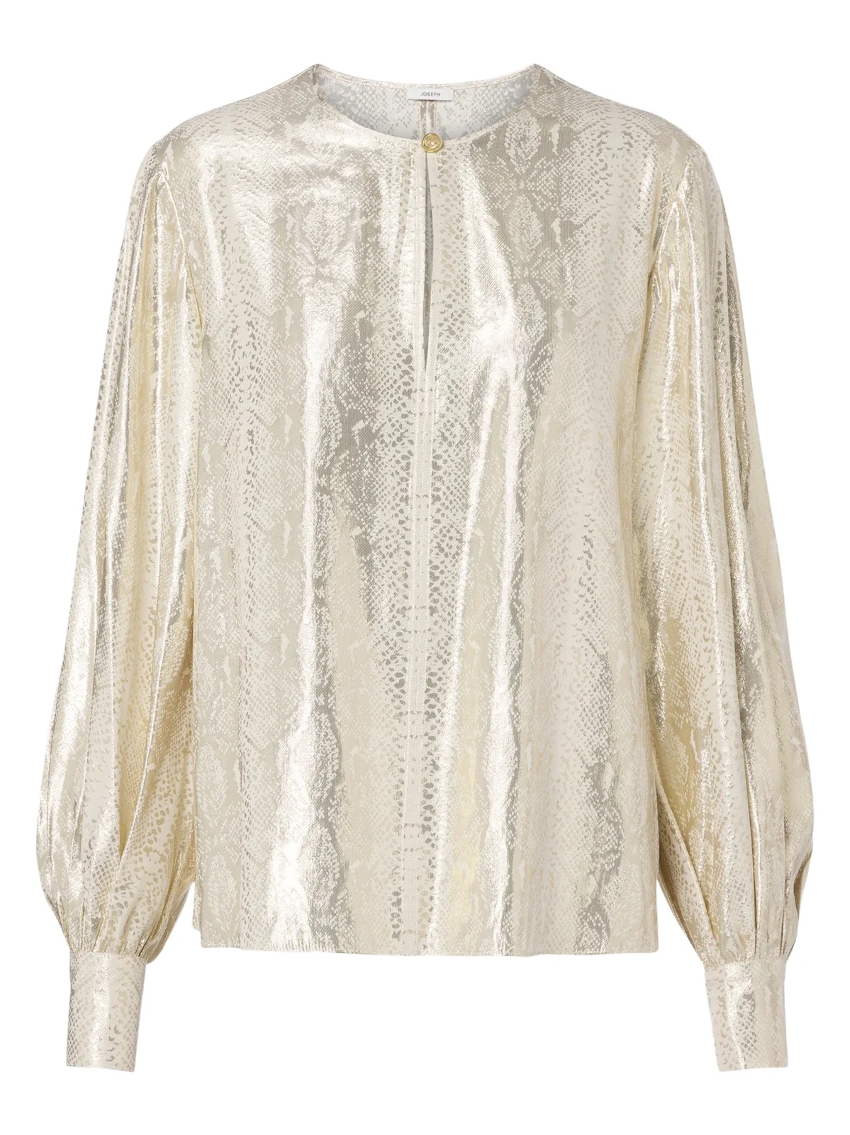 Valerie snake-print silk-blend lamé blouse Valerie snake-print silk-blend lamé blouse