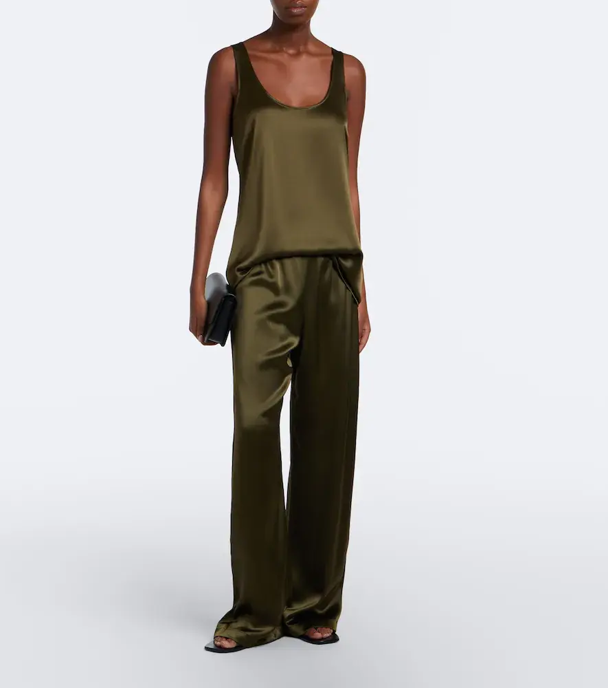LESET Barb satin wide-leg pants | Thumbnail 6