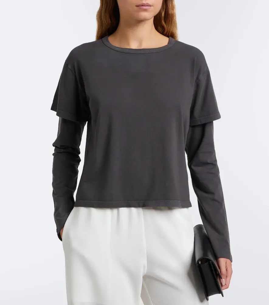 LESET Margo layered cotton jersey T-shirt | Thumbnail 3 LESET Margo layered cotton jersey T-shirt | Thumbnail 3